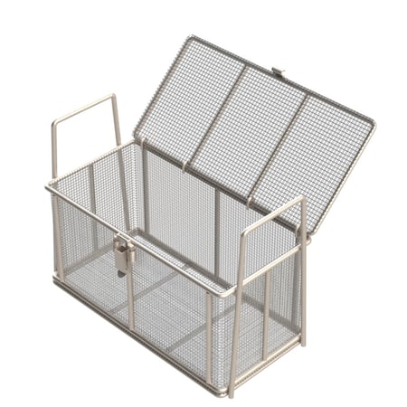 Anysizebasket Rectangular Wire Mesh Basket: 12Lx6Wx6H, 304 SS, 1/4 Rod Frame, Mesh: 4 x .063 TMT-120060060-Q04S
